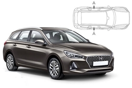 Sluneční clony na okna - HYUNDAI i30 Combi (2017-) - Len na bočné stahovacie sklá (HYU-I30-E-C/18)