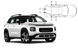 Sluneční clony na okna - CITROEN C3 AirCross (2017-) - Komplet sada (CIT-C3AC-5-A)