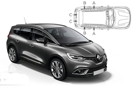 Sluneční clony na okna - RENAULT Grand Scenic (2016-) - Komplet sada (REN-GRSC-5-C)