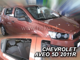 Deflektory na Chevrolet Aveo II hatchback, 5-dveřová (+zadní), r.v.: 2011 - (10535)