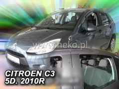 Deflektory na Citroen C3 II, 5-dveřová (+zadní), r.v.: 2010 - 2016 (12249)