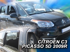 Deflektory na Citroen C3 Picasso, 5-dveřová (+zadní), r.v.: 2009 - 2017 (12247)