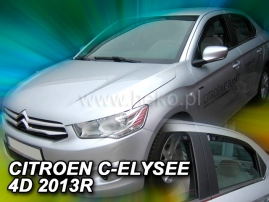 Deflektory na Citroen C-Elysée, 4-dveřová (+zadní), r.v.: 2013 - (12257)