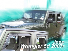 Deflektory na Jeep Wrangler, 5-dveřová (+zadní), r.v.: 2007 - (19115)