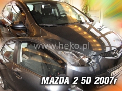 Deflektory na Mazda 2 II, 5-dveřová, r.v.: 2007 - 2009 (23142)