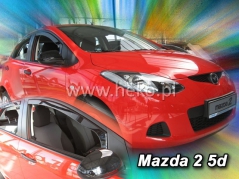 Deflektory na Mazda 2 III, 5-dveřová, r.v.: 2009 - 2014 (23151)