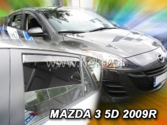 Deflektory na Mazda 3 II hatchback, 5-dveřová (+zadní), r.v.: 2009-2013 (23150)