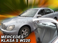 Deflektory na Mercedes Class S W220, 4-dveřová (+zadní), r.v.: 1999 - 2005 (23272)