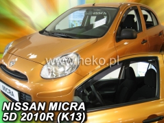 Deflektory na Nissan Micra K13, 5-dveřová, r.v.: 2010 - 2016 (24278)