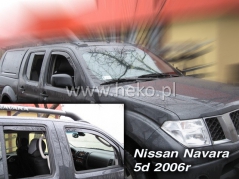 Deflektory na Nissan Navara Pick-up D40, 2/4-dveřová, r.v.: 2005 - 2014 (24242)