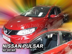 Deflektory na Nissan Pulsar, 5-dveřová (+zadní), r.v.: 2014 - (24290)