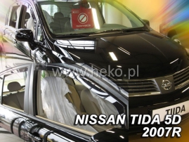 Deflektory na Nissan Tiida hatchback, 5-dveřová (+zadní), r.v.: 2007 - (24269)