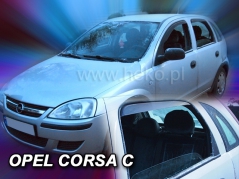 Deflektory na Opel Corsa C, 5-dveřová (+zadní), r.v.: 2000 - 2006 (25366)