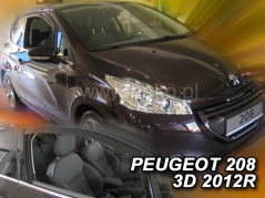 Deflektory na Peugeot 208, 3-dveřová, r.v.: 2012-2019 (26148)