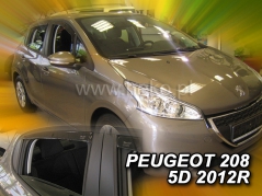 Deflektory na Peugeot 208, 5-dveřová (+zadní), r.v.: 2012-2019 (26147)