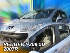 Deflektory na Peugeot 308, 5-dveřová, r.v.: 2007 - 2013 (26131)