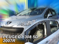 Deflektory na Peugeot 308 hatchback, 5-dveřová (+zadní), r.v.: 2007 - 2013 (26132)