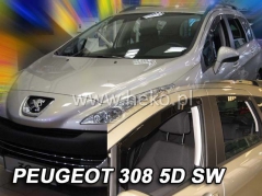 Deflektory na Peugeot 308 combi, 5-dveřová (+zadní), r.v.: 2007 - 2013 (26134)