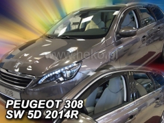 Deflektory na Peugeot 308 II SW, 5-dveřová (+zadní), r.v.: 2013-2021 (26155)