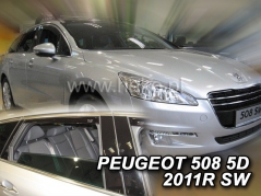 Deflektory na Peugeot 508 combi, 5-dveřová (+zadní), r.v.: 2011 - 2018 (26144)