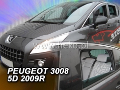 Deflektory na Peugeot 3008, 5-dveřová (+zadní), r.v.: 2008 - 2016 (26141)