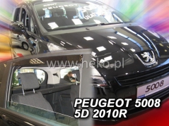 Deflektory na Peugeot 5008, 5-dveřová (+zadní), r.v.: 2009 - 2017 (26142)