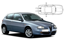 Sluneční clony na okna - ALFA ROMEO 147 3dv. hatchback (2000-2010) - Komplet sada (AR-147-3-A)