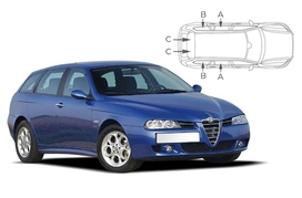 Sluneční clony na okna - ALFA ROMEO 156 Combi (1997-2005) - Komplet sada (AR-156-E-A)