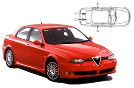 Sluneční clony na okna - ALFA ROMEO 156 Sedan (1997-2005) - Komplet sada (AR-156-4-A)