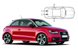 Sluneční clony na okna - AUDI A1/S1 3dv. hatchback (2010-2018) - Komplet sada (AU-A1-3-A)