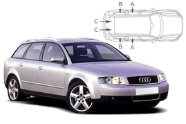 Sluneční clony na okna - AUDI A4/S4 Combi (2000-2008) - Komplet sada (AU-A4-E-A)