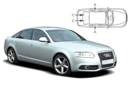 Sluneční clony na okna - AUDI A6/S6 Sedan (2004-2011) - Komplet sada (AU-A6-4-B)