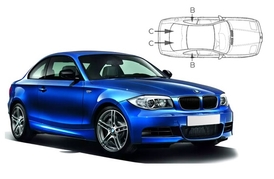 Sluneční clony na okna - BMW 1 Coupé (2007-2014) - Komplet sada (BMW-1SER-2-A)