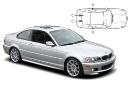 Sluneční clony na okna - BMW Serie 3 Coupé (1999-2006) - Komplet sada (BMW-3SER-2-A)