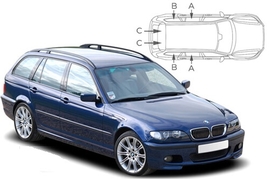 Sluneční clony na okna - BMW Serie 3 Combi (1999-2005) - Komplet sada (BMW-3SER-E-A)