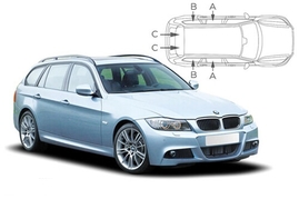 Sluneční clony na okna - BMW Serie 3 Combi (2005-2012) - Komplet sada (BMW-3SER-E-B)