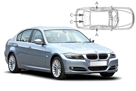 Sluneční clony na okna - BMW 3 Sedan (2005-2012) - Komplet sada (BMW-3SER-4-B)