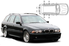 Sluneční clony na okna - BMW Serie 5 Combi (1996-2004) - Komplet sada (BMW-5SER-E-A)