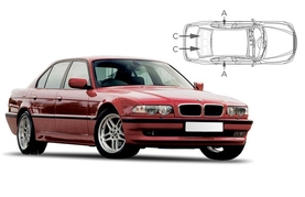 Sluneční clony na okna - BMW 7 (1994-2001) - Komplet sada (BMW-7SER-4-A)