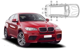 Sluneční clony na okna - BMW X6 (2008-2014) - Komplet sada (BMW-X6-5-A)