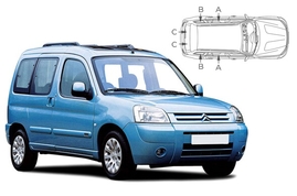 Sluneční clony na okna - CITROEN Berlingo (2002-2007) - Komplet sada (CIT-BERL-5-A)