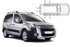 Sluneční clony na okna - CITROEN Berlingo Multispace (2008-2018) - Komplet sada (CIT-BERL-5-B)