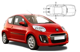 Sluneční clony na okna - CITROEN C1 hatchback 3dv. (2005-2014)- Komplet sada (CIT-C1-3-A)