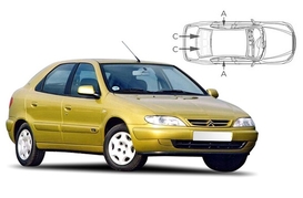 Sluneční clony na okna - CITROEN Xsara (1997-2005) - Komplet sada (CIT-XSAR-5-A)