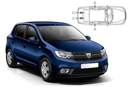 Sluneční clony na okna - DACIA Sandero (2008-2012) - Komplet sada (DAC-SAND-5-A)