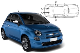 Sluneční clony na okna - FIAT 500 3dv (2007-) - Komplet sada (FIA-500-3-A)