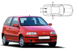 Sluneční clony na okna - FIAT Punto 3dv. (1993-1999) - Komplet sada (FIA-PUNT-3-A)