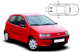 Sluneční clony na okna - FIAT Punto 3dv. (1999-2010) - Komplet sada (FIA-PUNT-3-B)