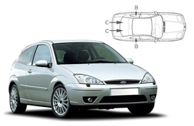 Sluneční clony na okna - FORD Focus 3dv. (1998-2004) - Komplet sada (FOR-FOCU-3-A)