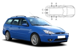 Sluneční clony na okna - FORD Focus Combi (1998-2004) - Komplet sada (FOR-FOCU-E-A)